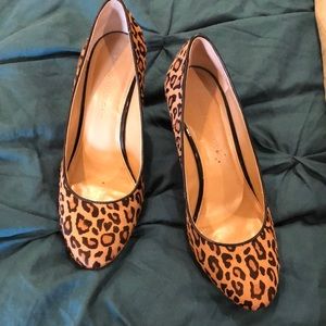 Banana Republic leopard print wedge heel